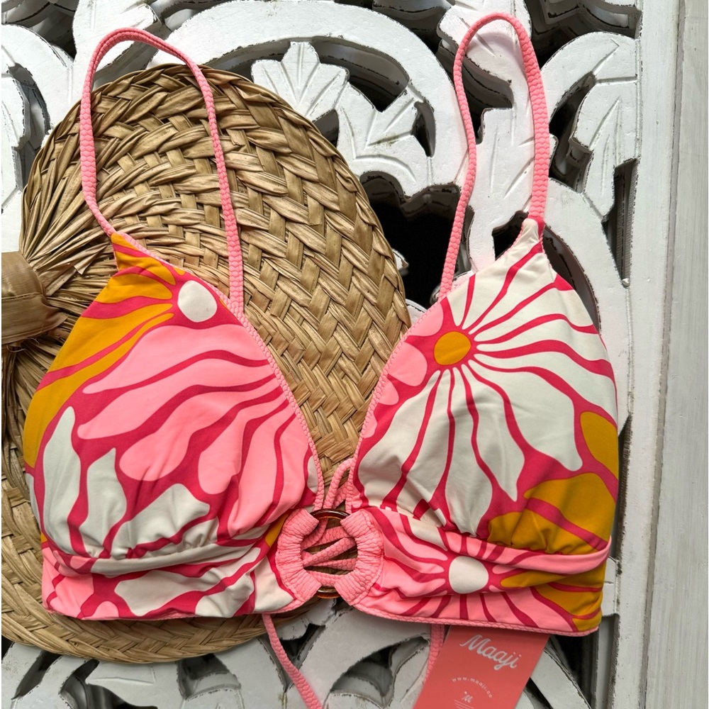 πΈπΈ MAAJI πΈπΈ REVERSIBLE FLORAL BIKINI SWIM TOP - Picture 10 of 13